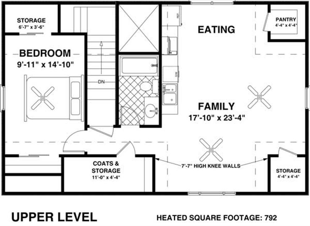 Floor Plan Second Story of Garage w/Apartments Plan #109-1008